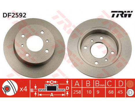 Bromsskiva DF2592 TRW