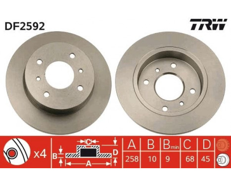 Bromsskiva DF2592 TRW, bild 2