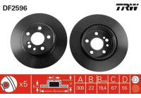 Bromsskiva DF2596 TRW