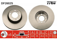 Bromsskiva DF2602S TRW
