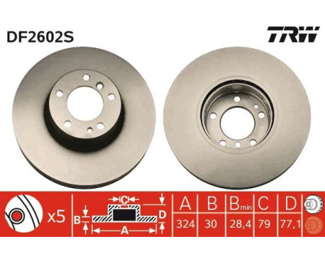 Bromsskiva DF2602S TRW