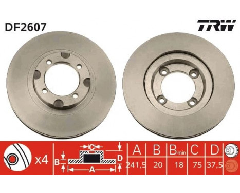 Bromsskiva DF2607 TRW