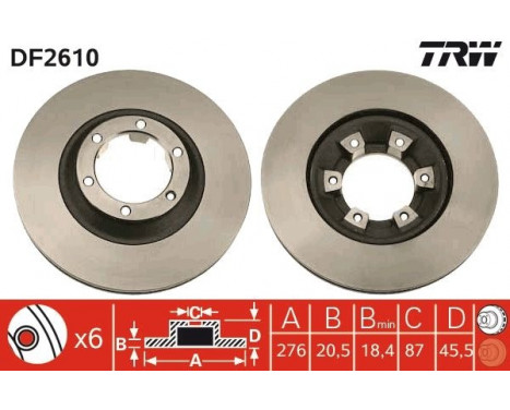 Bromsskiva DF2610 TRW