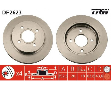 Bromsskiva DF2623 TRW, bild 2