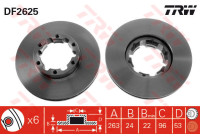 Bromsskiva DF2625 TRW