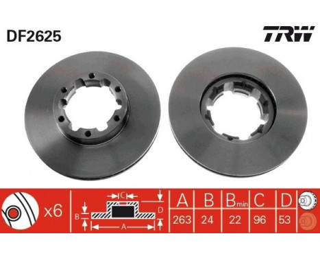 Bromsskiva DF2625 TRW, bild 2