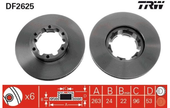 Bromsskiva DF2625 TRW, bild 2
