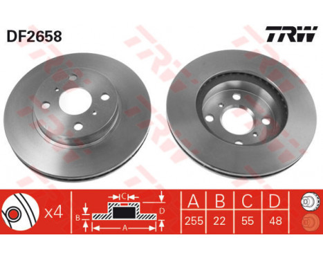 Bromsskiva DF2658 TRW