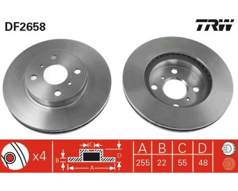 Bromsskiva DF2658 TRW, bild 2