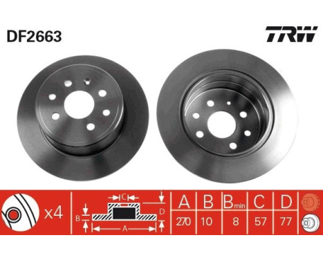 Bromsskiva DF2663 TRW, bild 2