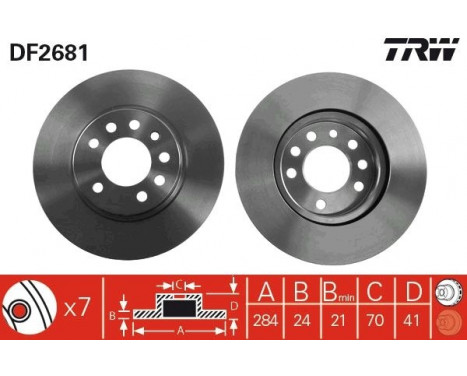 Bromsskiva DF2681 TRW, bild 2