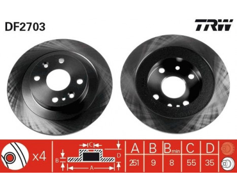 Bromsskiva DF2703 TRW