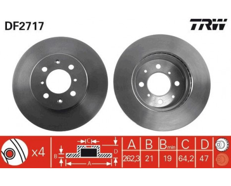 Bromsskiva DF2717 TRW, bild 2