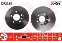 Bromsskiva DF2728 TRW