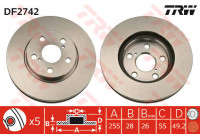 Bromsskiva DF2742 TRW