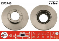 Bromsskiva DF2745 TRW