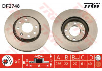 Bromsskiva DF2748 TRW