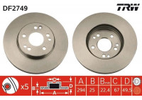 Bromsskiva DF2749 TRW