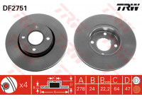 Bromsskiva DF2751 TRW