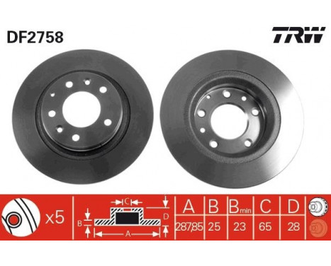 Bromsskiva DF2758 TRW, bild 2