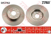 Bromsskiva DF2762 TRW