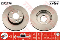 Bromsskiva DF2776 TRW