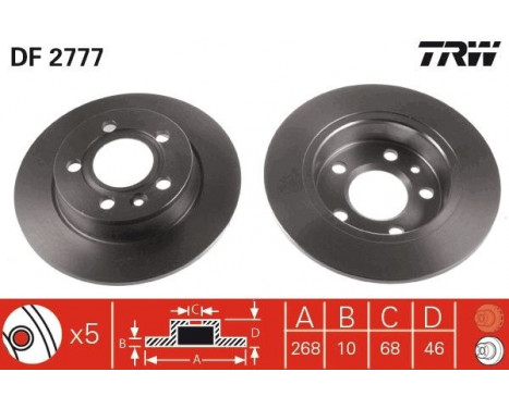 Bromsskiva DF2777 TRW, bild 2