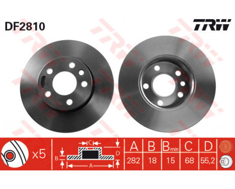 Bromsskiva DF2810 TRW