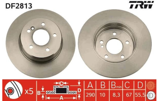 Bromsskiva DF2813 TRW, bild 2