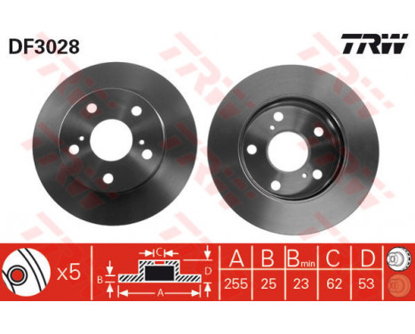 Bromsskiva DF3028 TRW