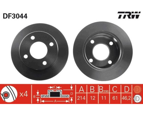 Bromsskiva DF3044 TRW, bild 2