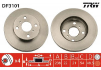 Bromsskiva DF3101 TRW