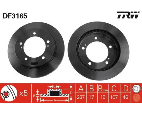 Bromsskiva DF3165 TRW, bild 2