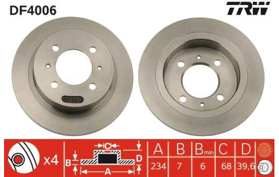 Bromsskiva DF4006 TRW, bild 2