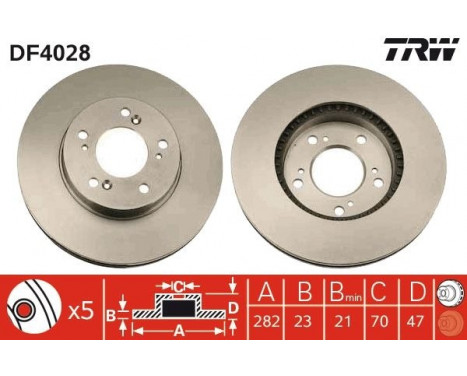 Bromsskiva DF4028 TRW