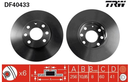 Bromsskiva DF4043 TRW, bild 2