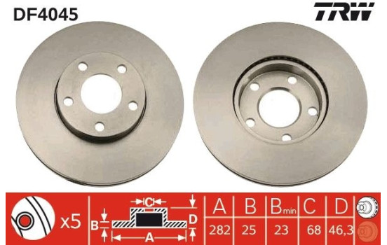 Bromsskiva DF4045 TRW, bild 2