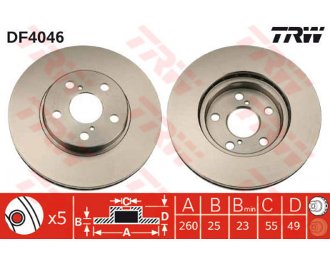 Bromsskiva DF4046 TRW