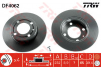 Bromsskiva DF4062 TRW