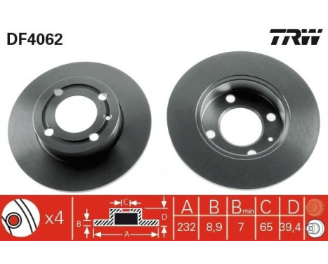 Bromsskiva DF4062 TRW, bild 3