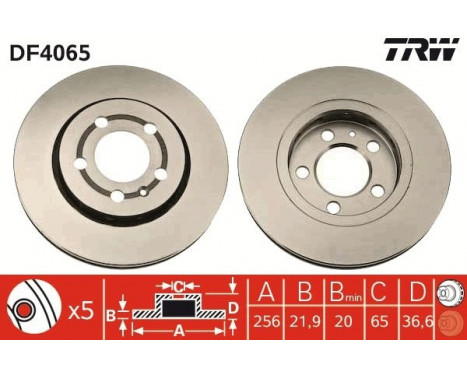 Bromsskiva DF4065 TRW, bild 2