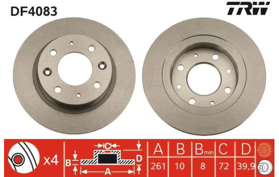 Bromsskiva DF4083 TRW, bild 2