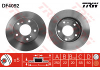 Bromsskiva DF4092 TRW