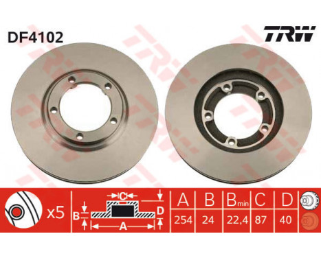 Bromsskiva DF4102 TRW