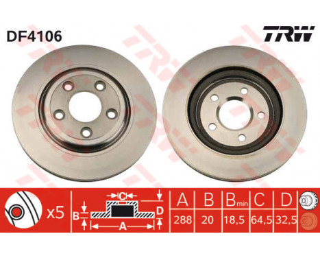 Bromsskiva DF4106 TRW