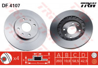 Bromsskiva DF4107 TRW