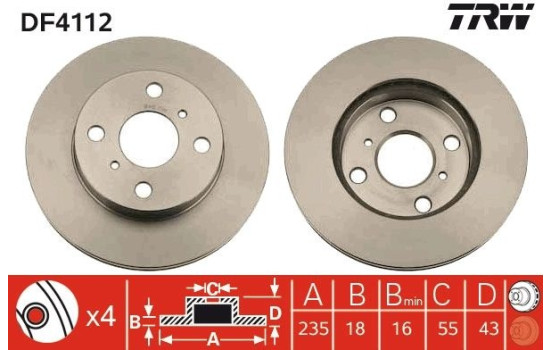 Bromsskiva DF4112 TRW, bild 2