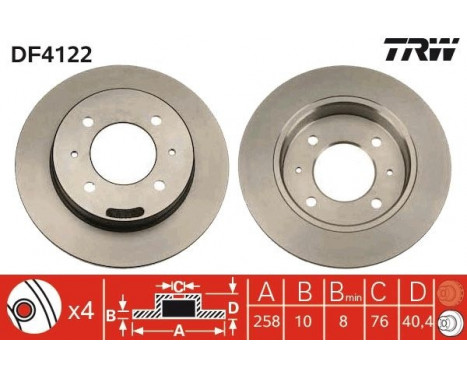 Bromsskiva DF4122 TRW