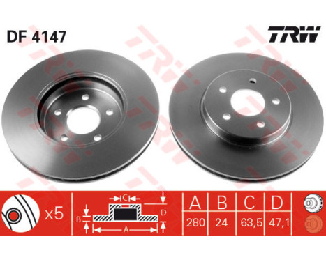 Bromsskiva DF4147 TRW, bild 3