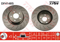 Bromsskiva DF4148S TRW